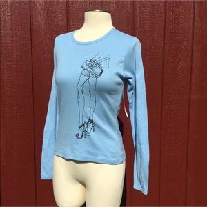 New Kenneth Cole graphic T shirt blue shoe